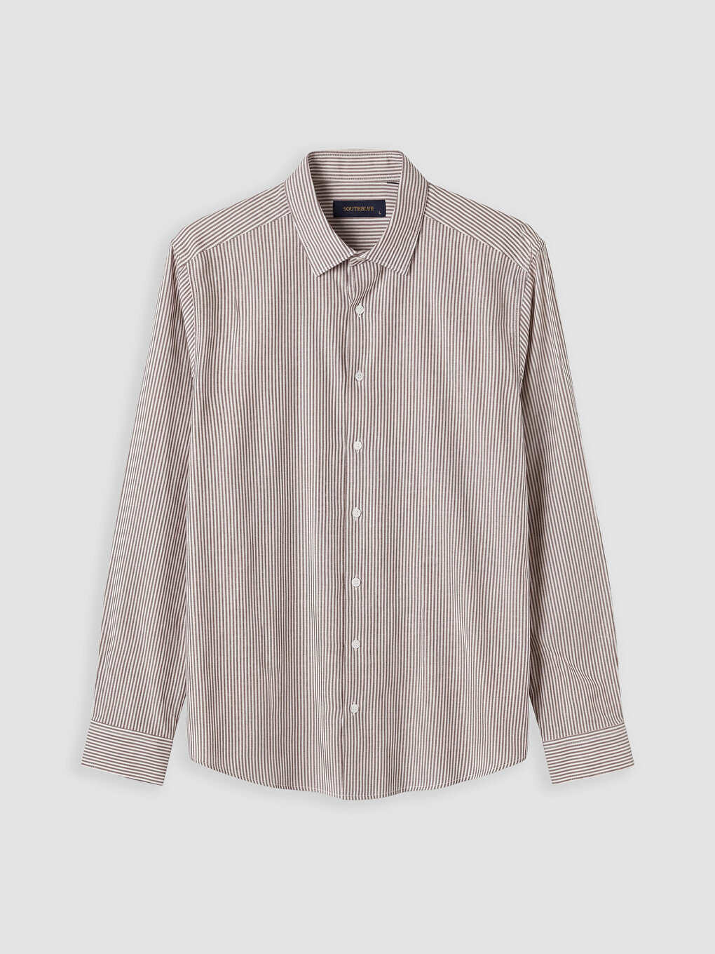 Bordo Regular Fit Çizgili Gabardin Erkek Gömlek-4