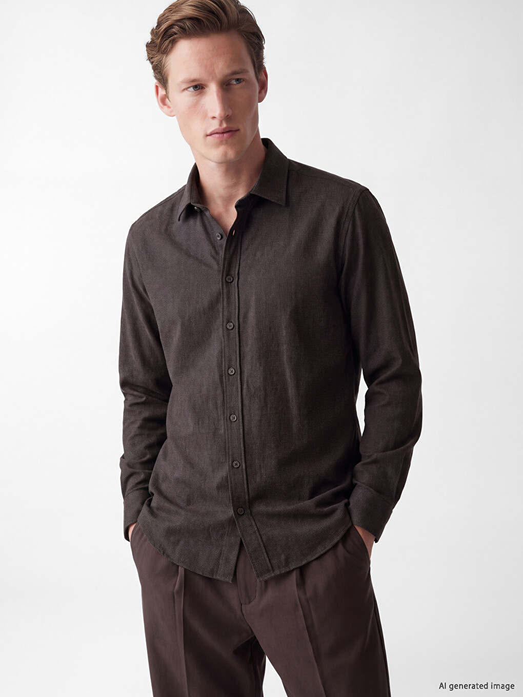Regular Fit Plaid Twill Men's Shirt