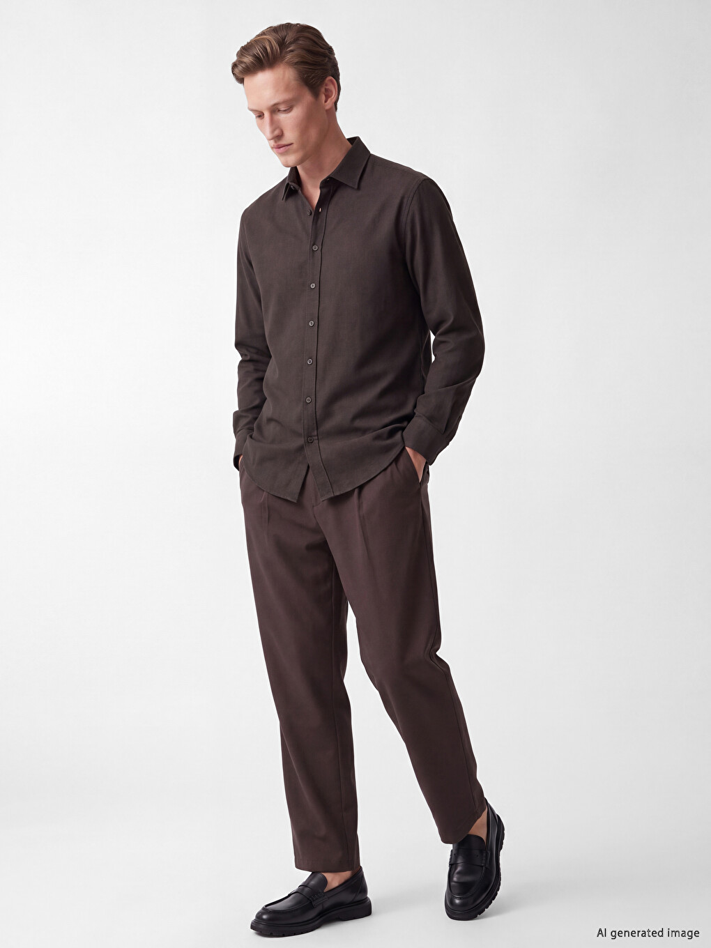 Regular Fit Plaid Twill Men's Shirt-1