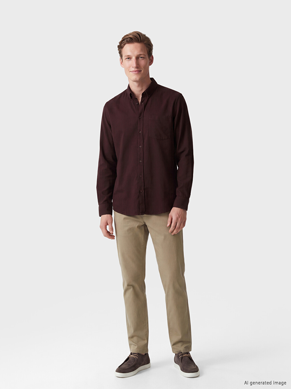 Bordo Regular Fit Erkek Gömlek-1
