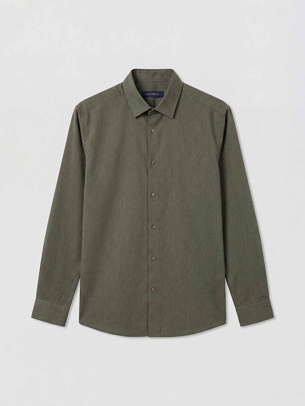 Haki Regular Fit Gabardin Erkek Gömlek-4