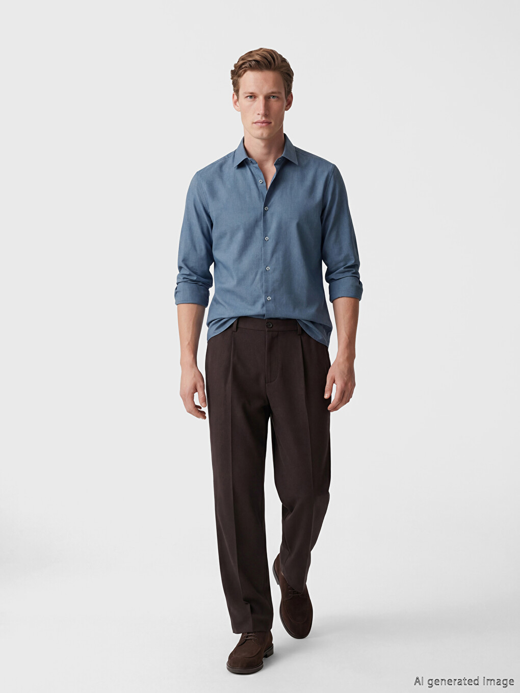 Lacivert Regular Fit Gabardin Erkek Gömlek-1