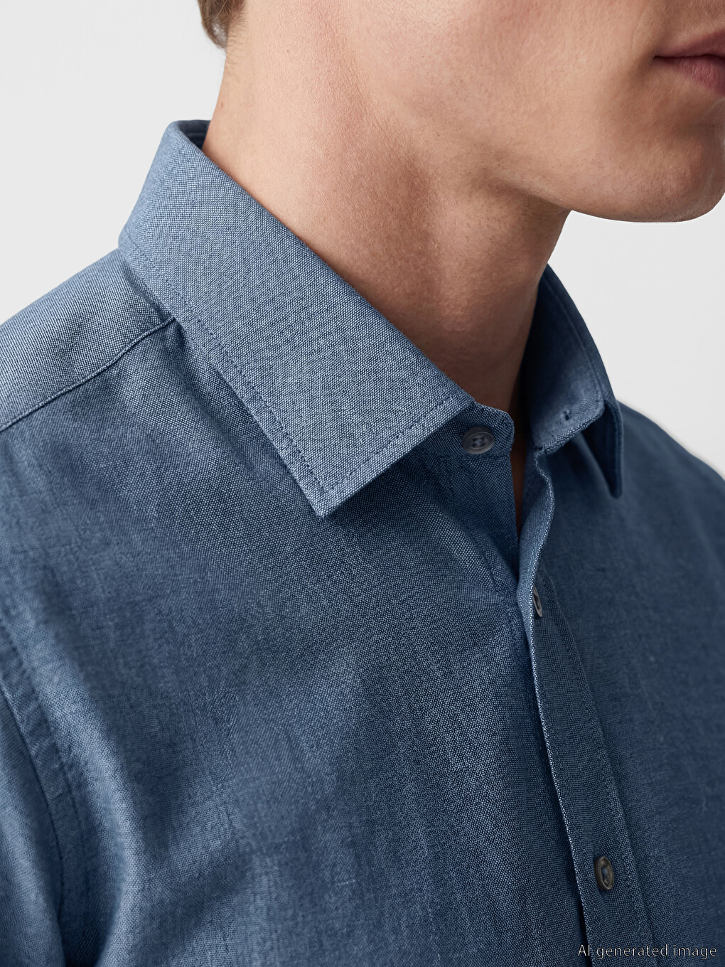 Lacivert Regular Fit Gabardin Erkek Gömlek-2