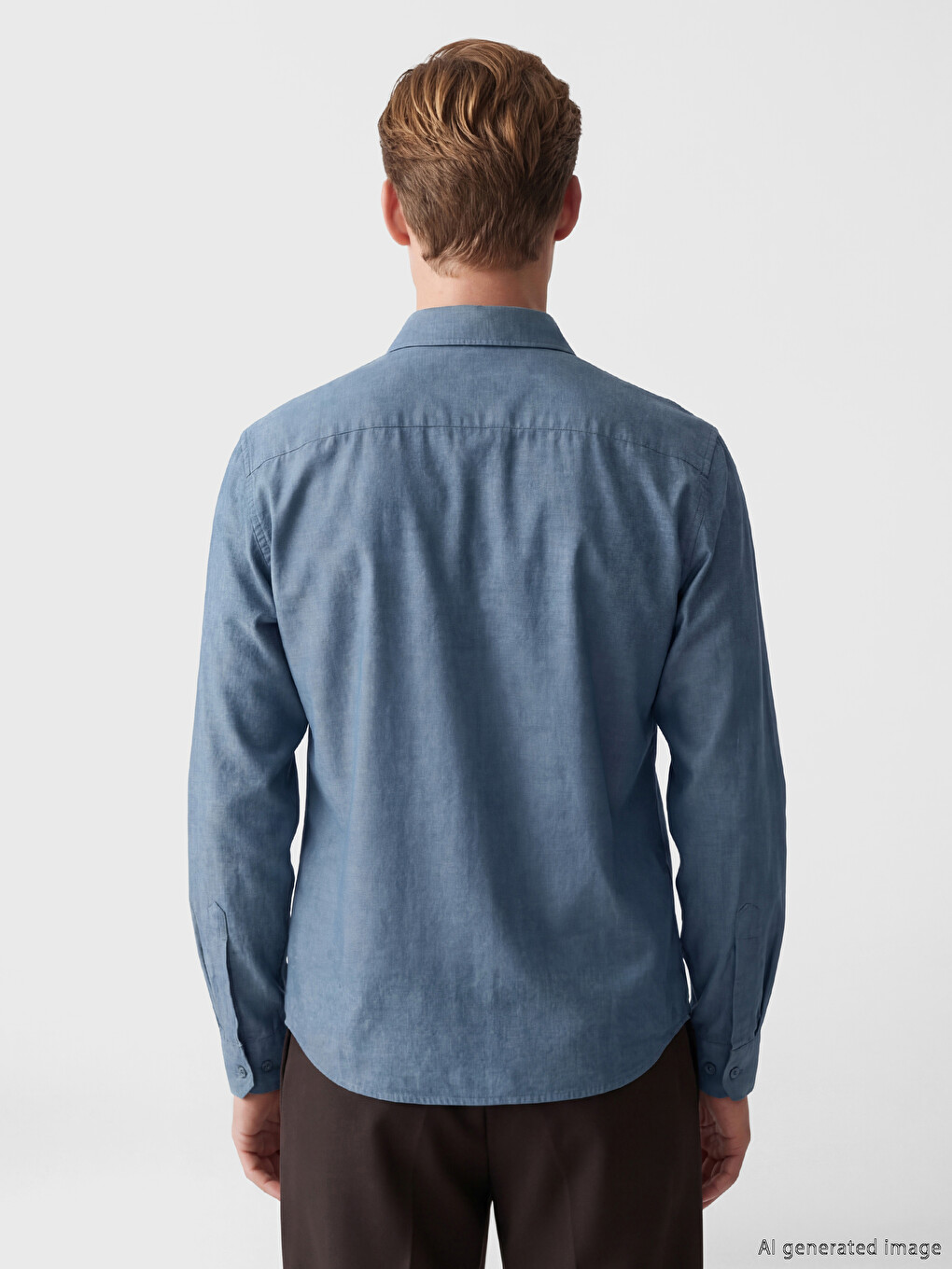 Lacivert Regular Fit Gabardin Erkek Gömlek-3