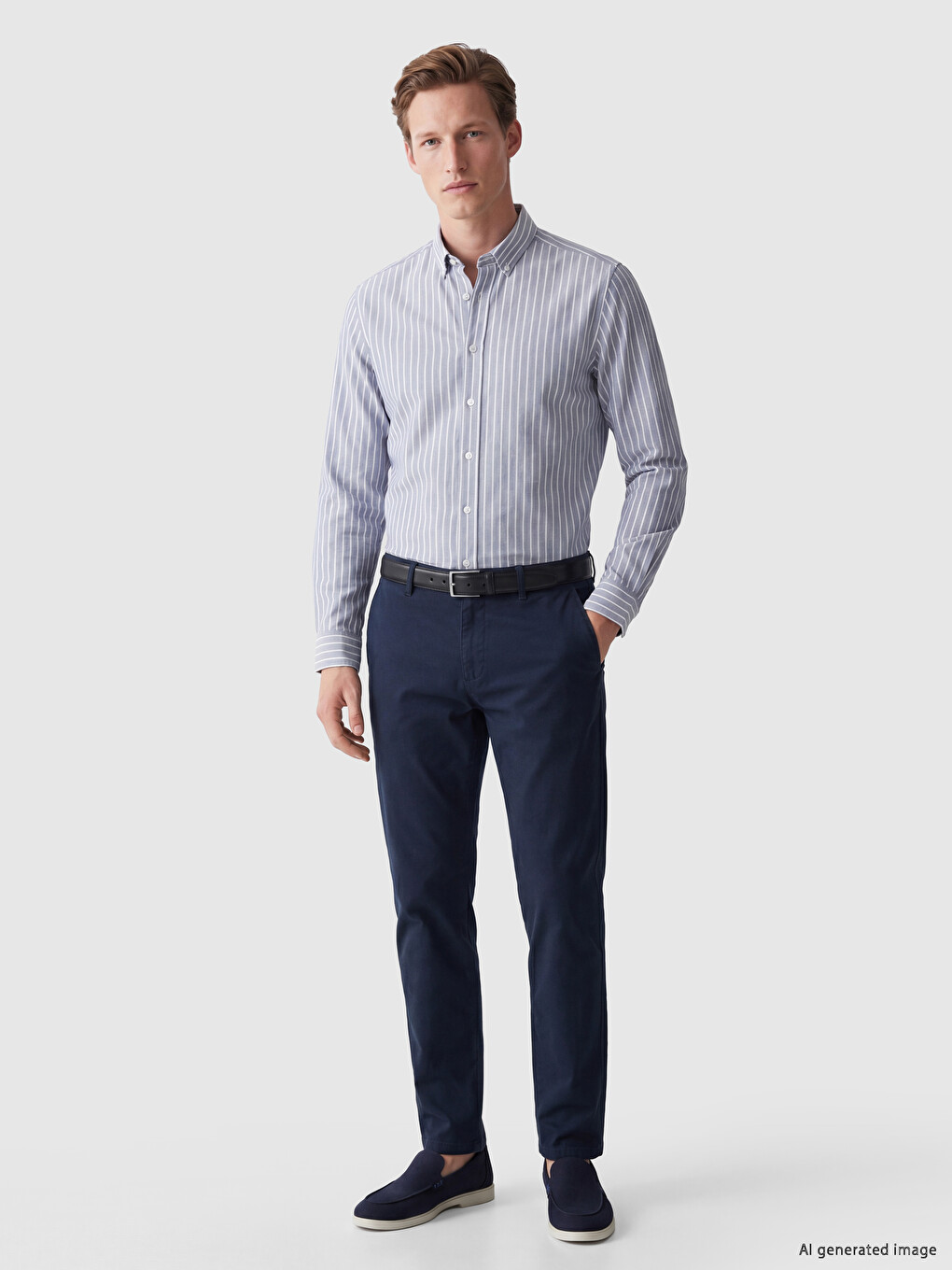 Regular Fit Striped Oxford Men's Shirt-1