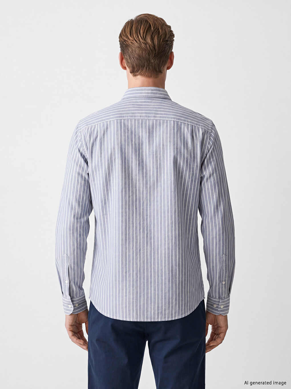 Regular Fit Striped Oxford Men's Shirt-3