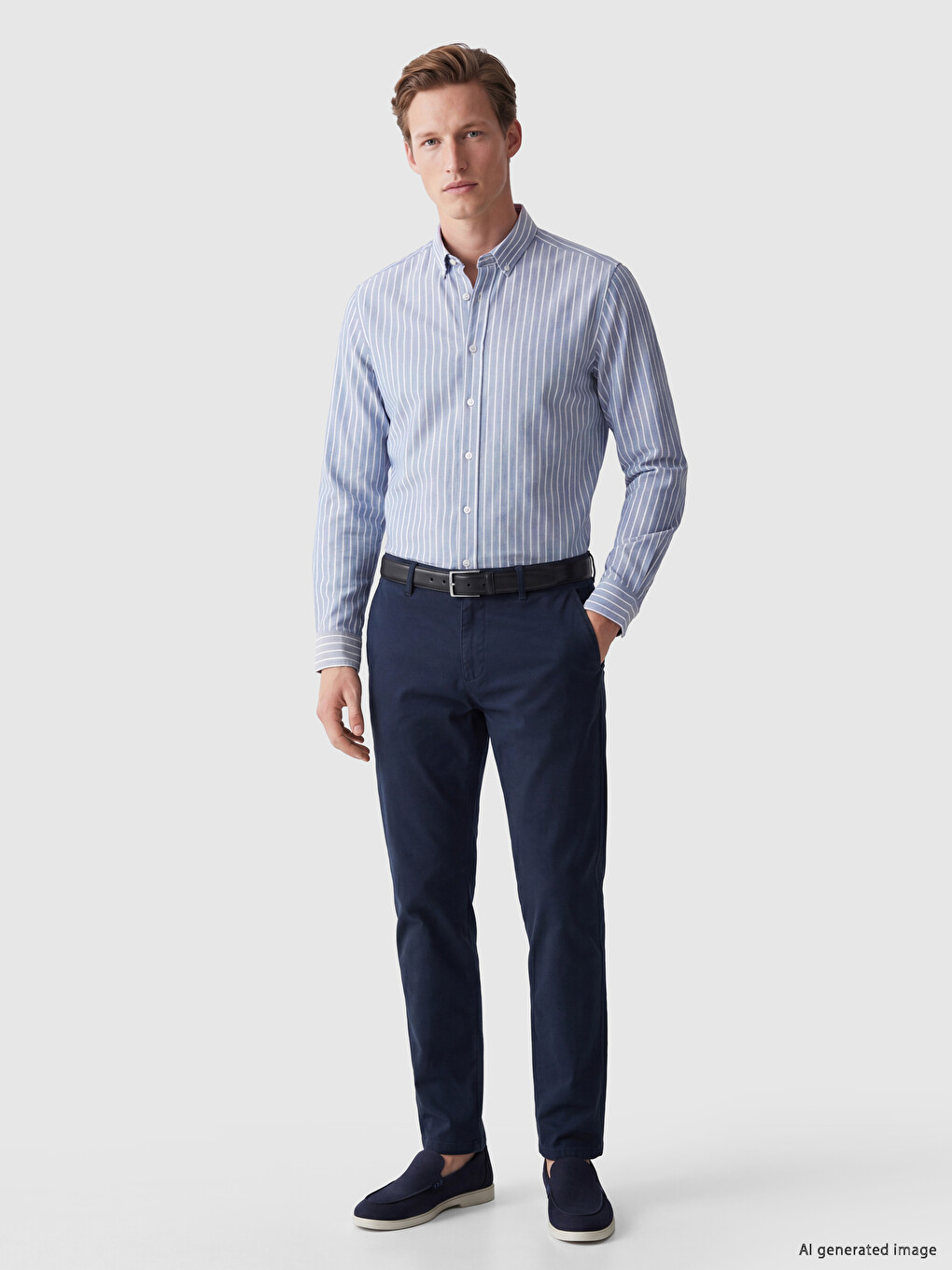 Рубашка Из Полосатого Оксфорда Стандартного Кроя Для Мужчин-1
