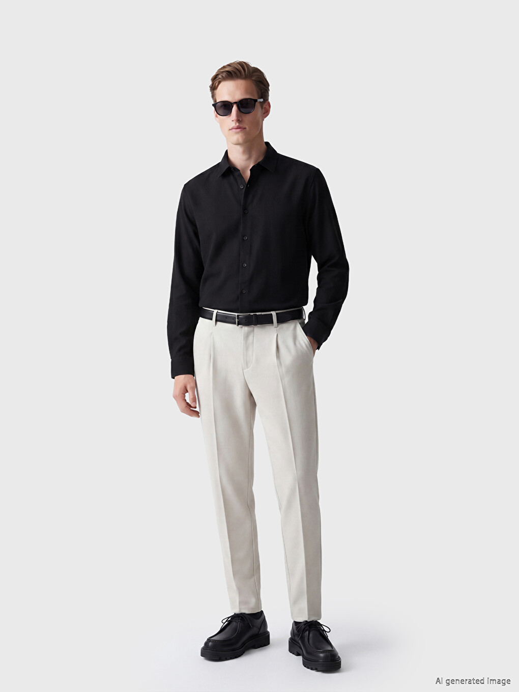 Regular Fit Gabardine Men's Shirt-1