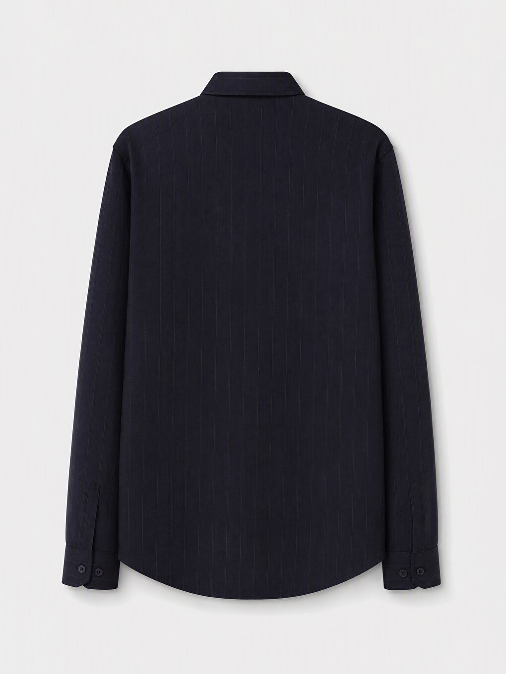 Lacivert Slim Fit Çizgili Erkek Gömlek-1