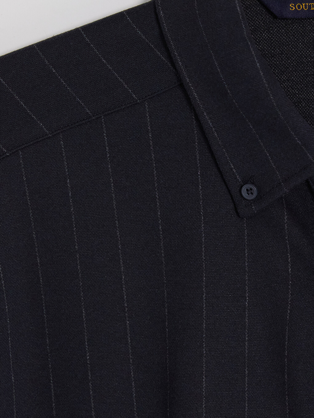 Lacivert Slim Fit Çizgili Erkek Gömlek-2