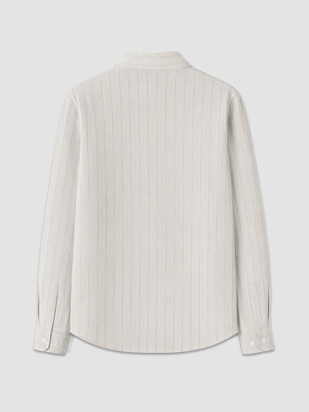Beyaz Slim Fit Çizgili Erkek Gömlek-1