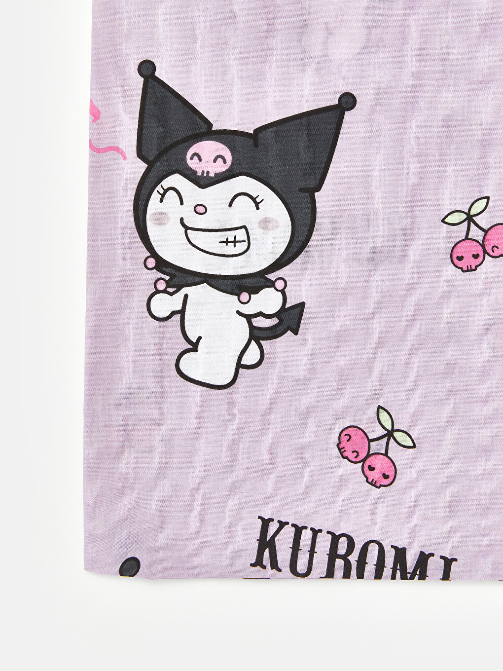 Kuromi Printed Girls' Single Duvet Cover Set-2