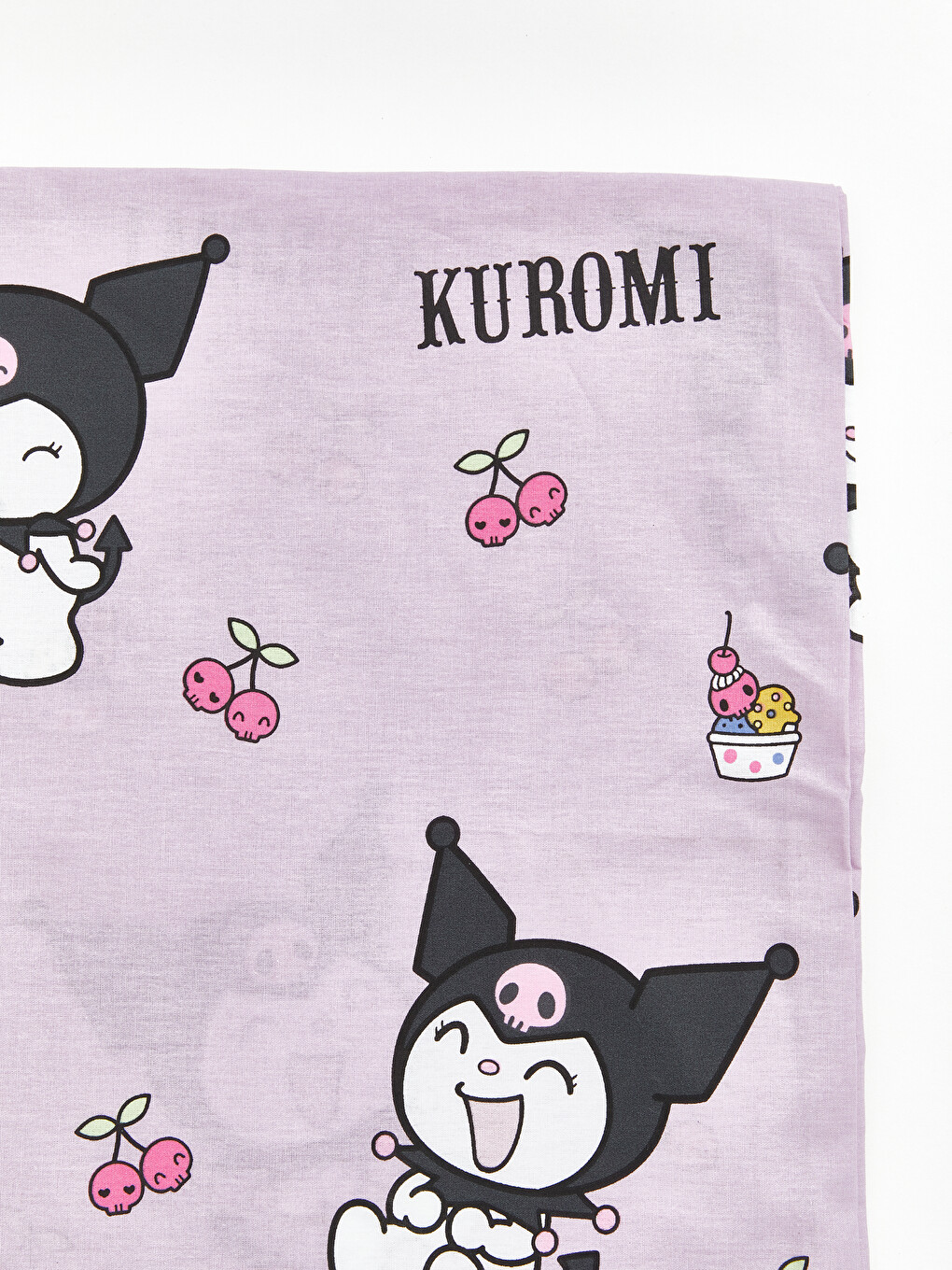 Kuromi Printed Girls' Single Duvet Cover Set-4
