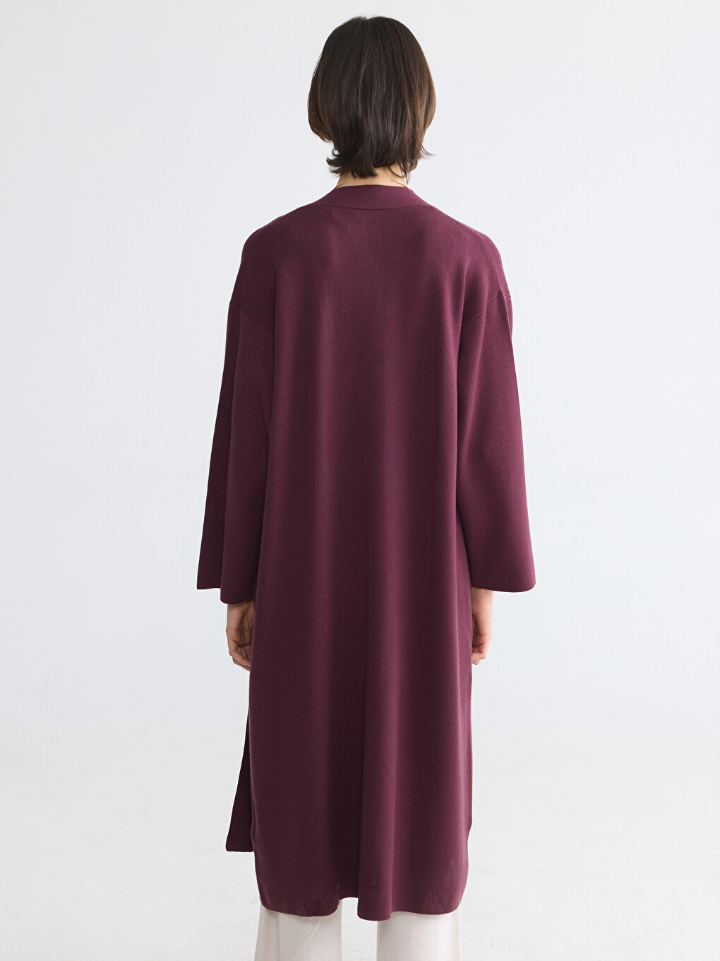 Şal Yaka Oversize Kadın Triko Hırka-3