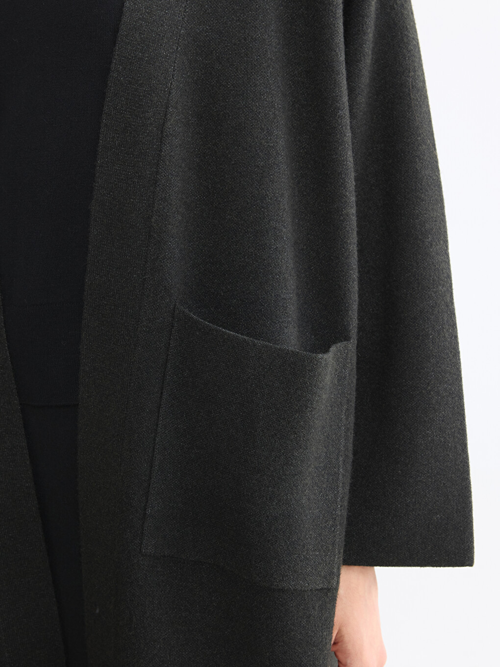 Şal Yaka Oversize Kadın Triko Hırka-2