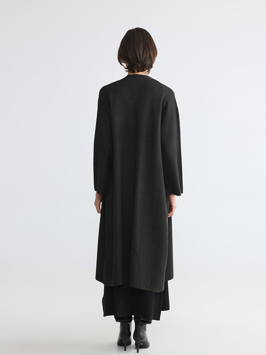 Şal Yaka Oversize Kadın Triko Hırka-3