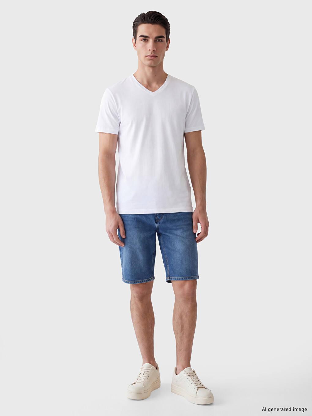 V Neck Jersey Men's T-shirt-1