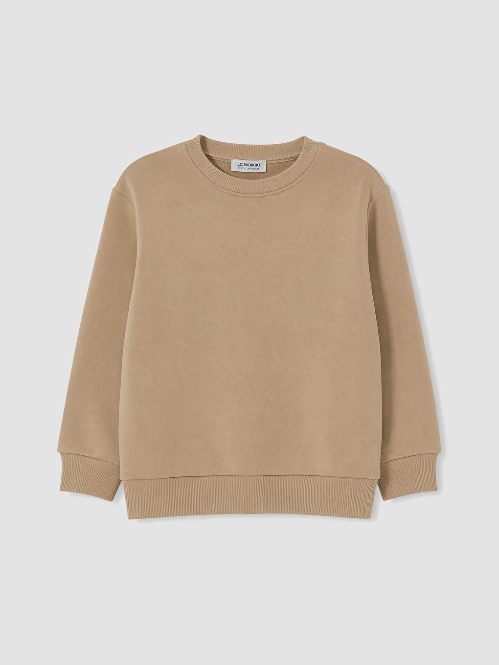 Bej Bisiklet Yaka Erkek Çocuk Sweatshirt 2'li-1