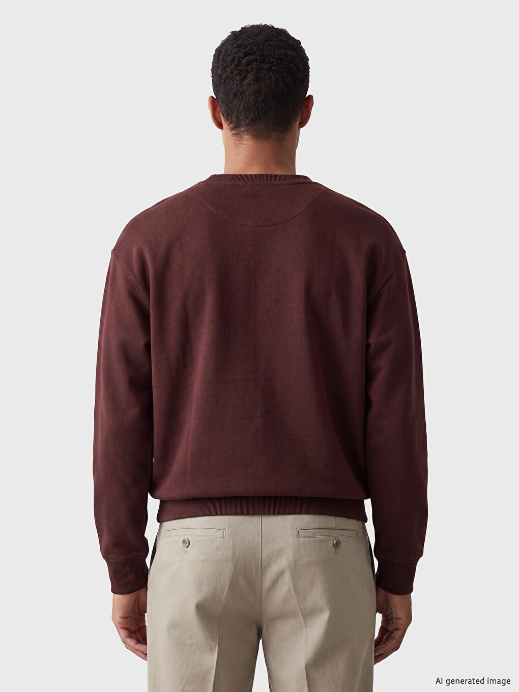 Crew Neck Men's Thick Sweatshirt-2