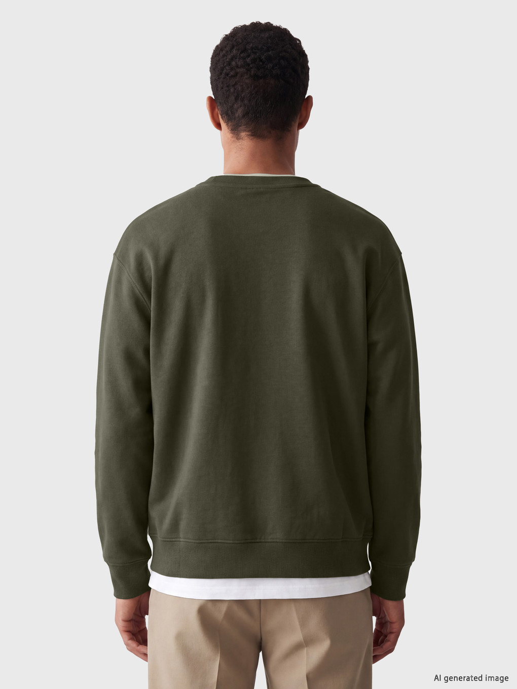 Crew Neck Men's Thick Sweatshirt-2