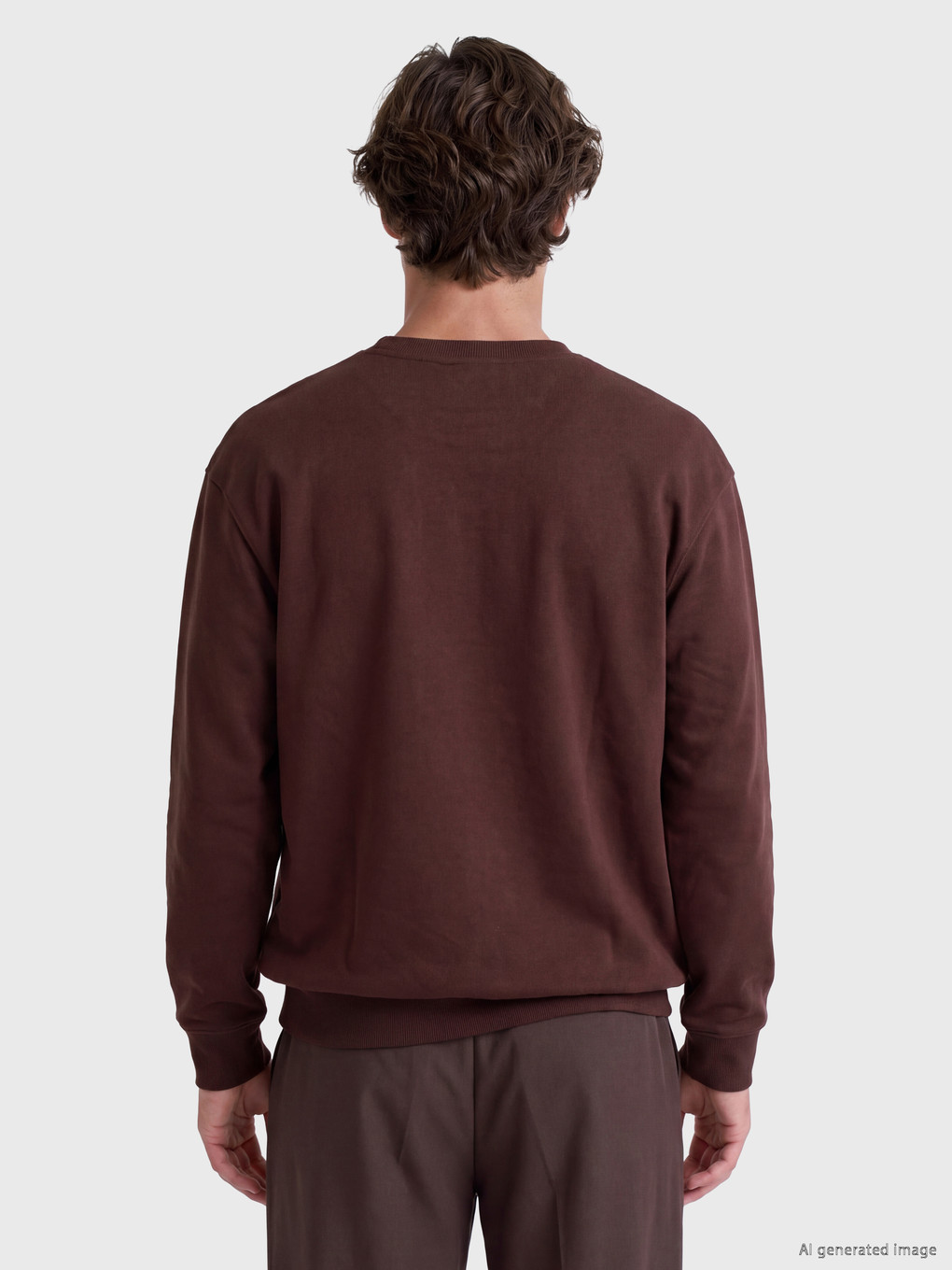 Bisiklet Yaka Erkek Kalın Sweatshirt-3