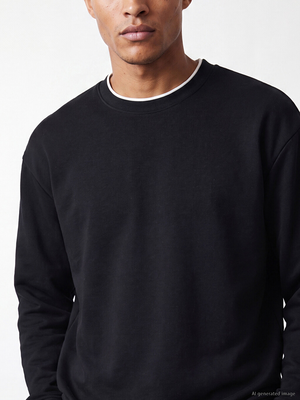 Crew Neck Men's Thick Sweatshirt-3