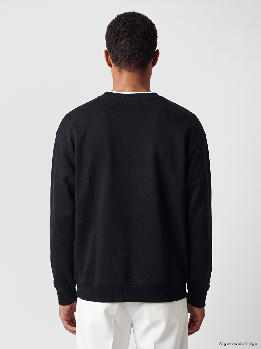 Crew Neck Men's Thick Sweatshirt-4
