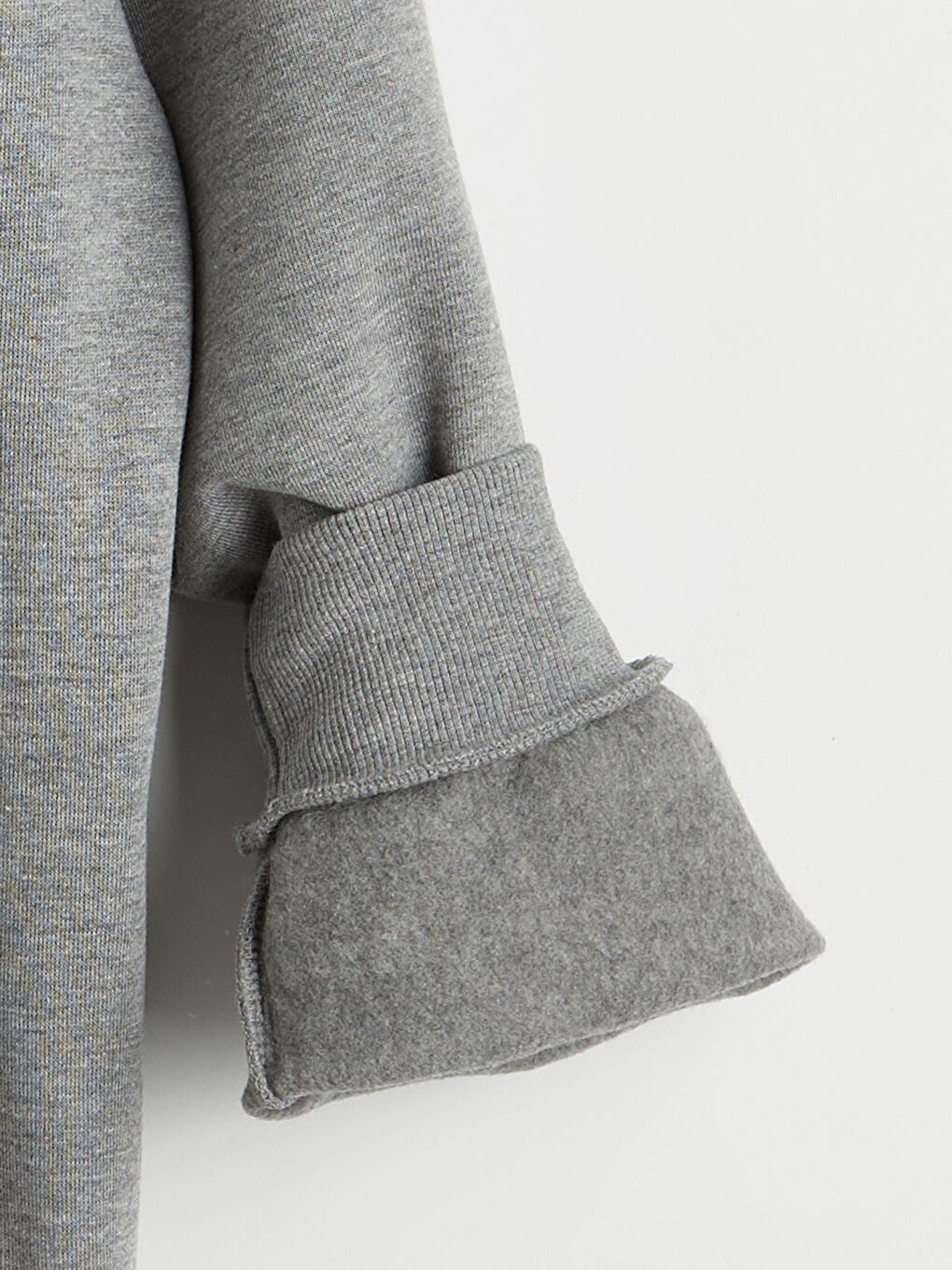 Gri Bisiklet Yaka Erkek Sweatshirt-6