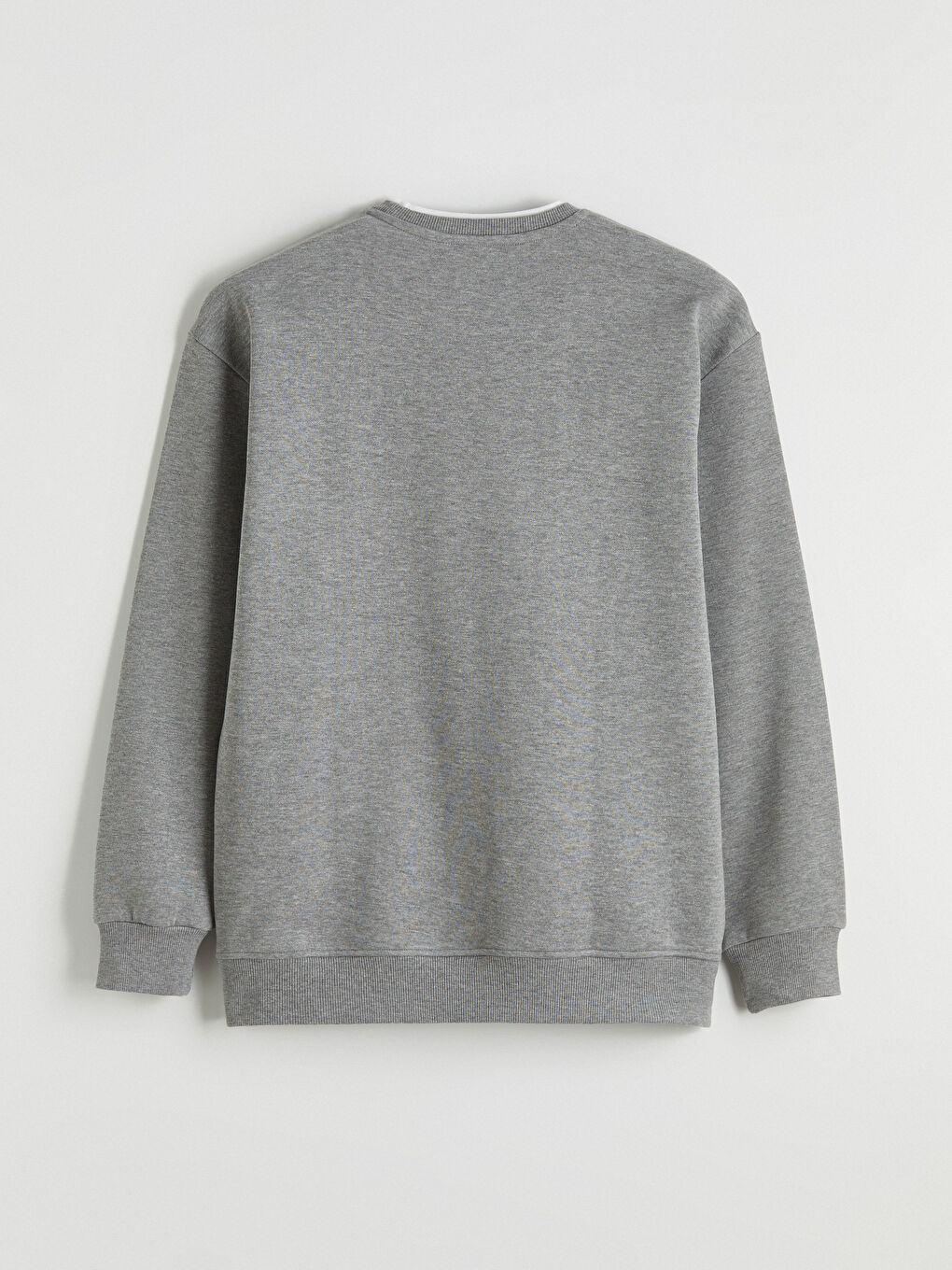 Gri Bisiklet Yaka Erkek Sweatshirt-7