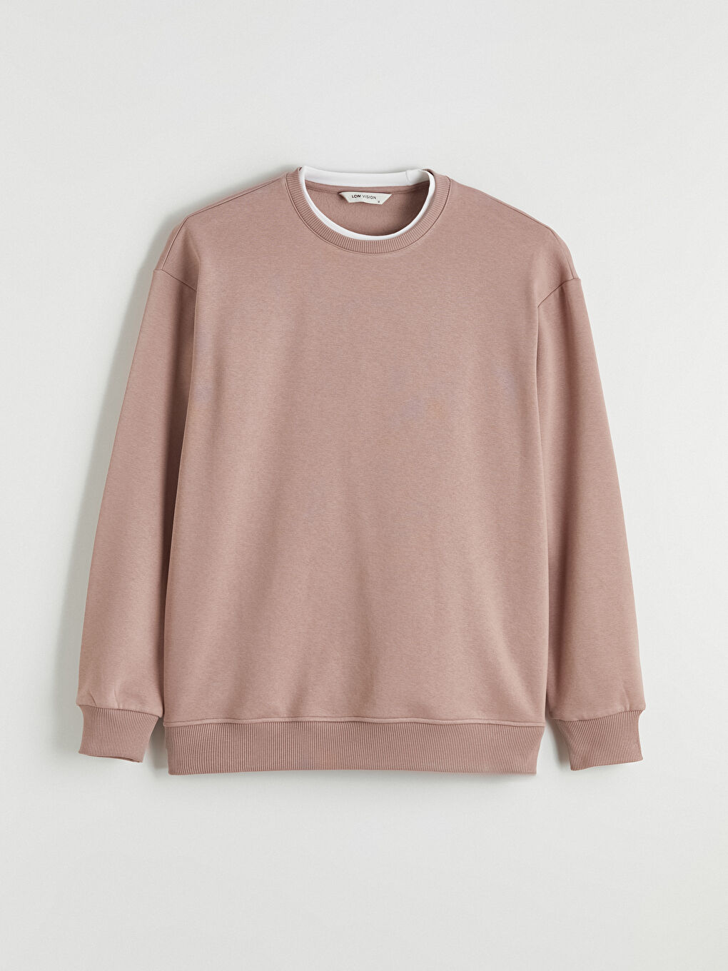 Kahverengi Bisiklet Yaka Erkek Sweatshirt