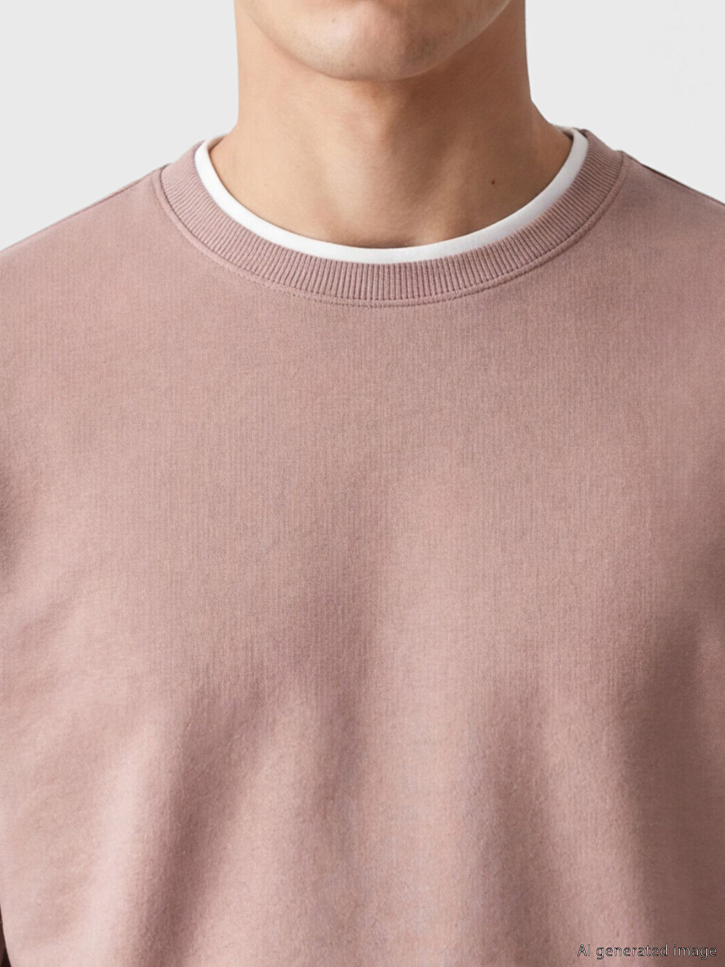 Kahverengi Bisiklet Yaka Erkek Sweatshirt-2