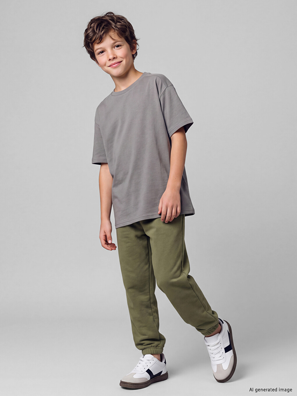 Boy Khaki Jogger Sweatpants-1