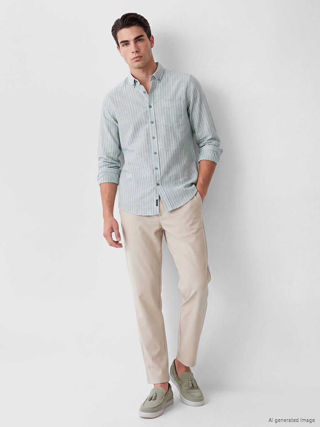 Standard Fit Striped Textured Men's Shirt-1