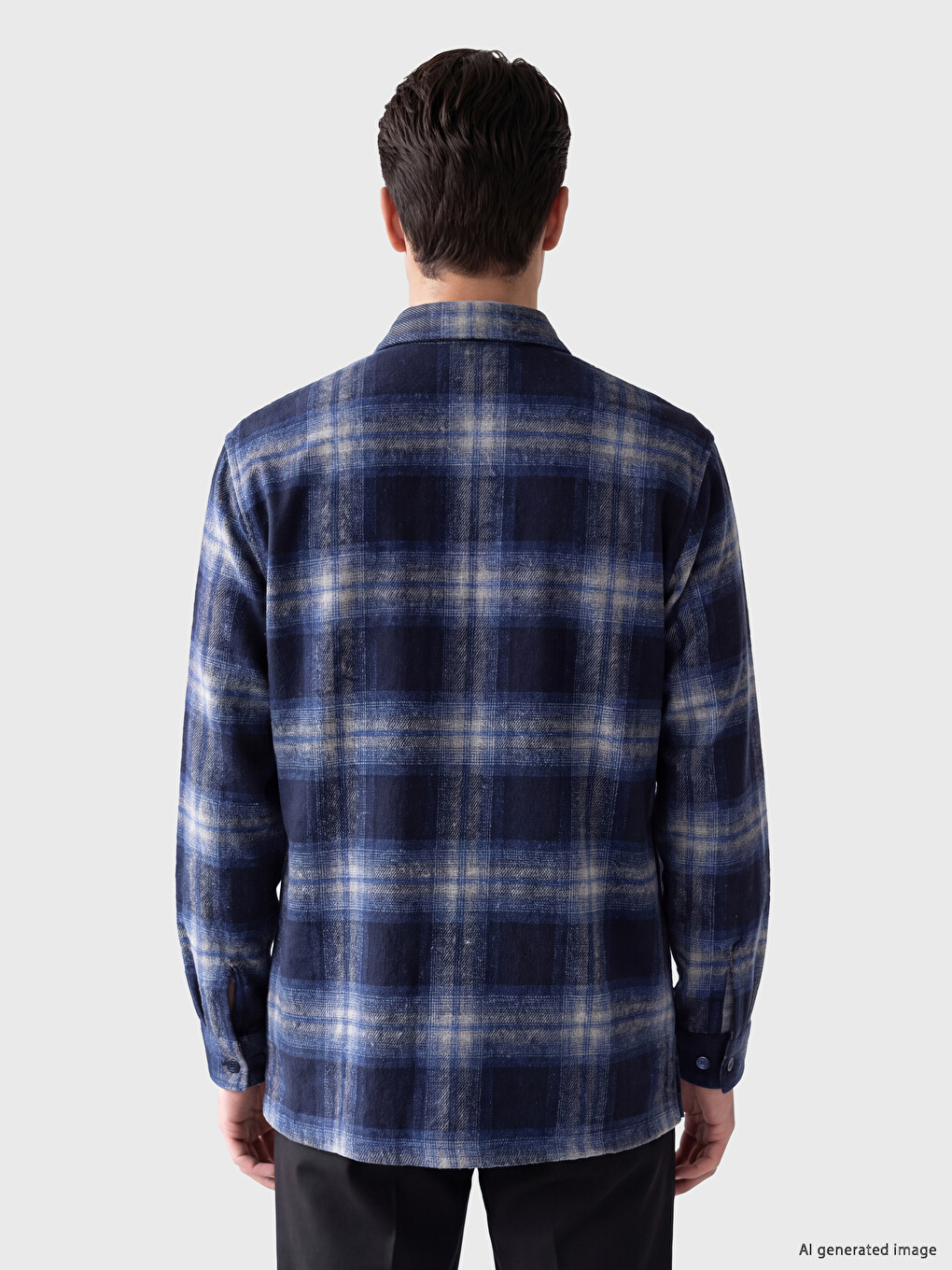 Relax Fit Plaid Gabardine Men's Shirt-2