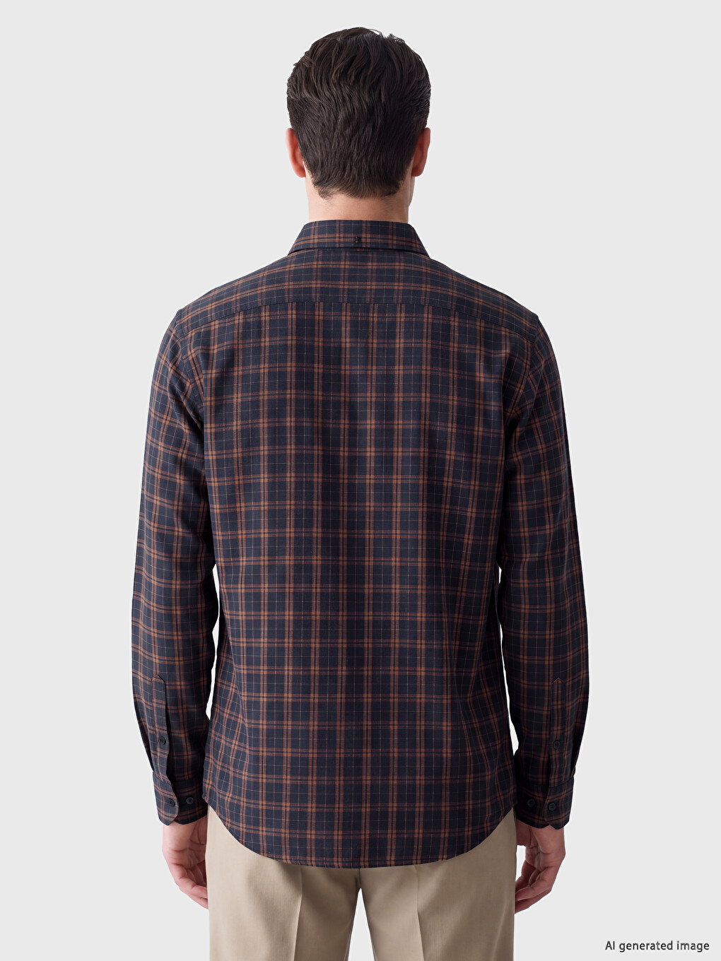 Kahverengi Regular Fit Gabardin Erkek Gömlek-2