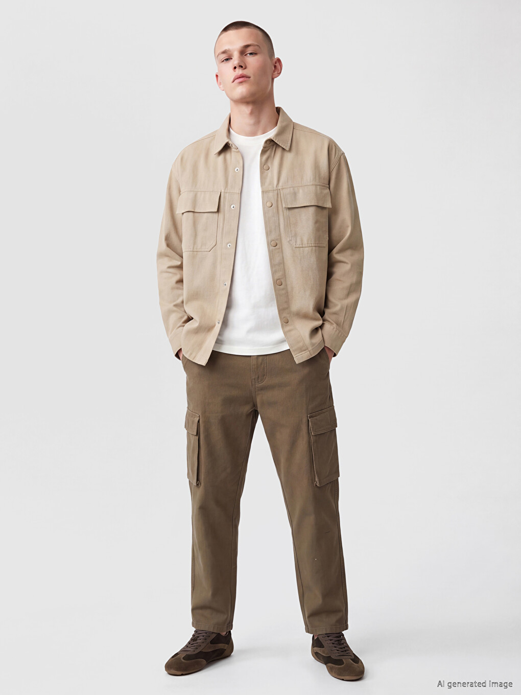Relax Fit Erkek Gabardin Gömlek Ceket-1