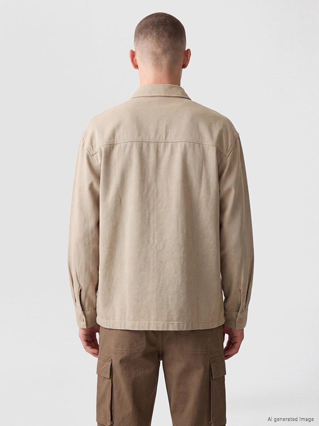 Relax Fit Erkek Gabardin Gömlek Ceket-3