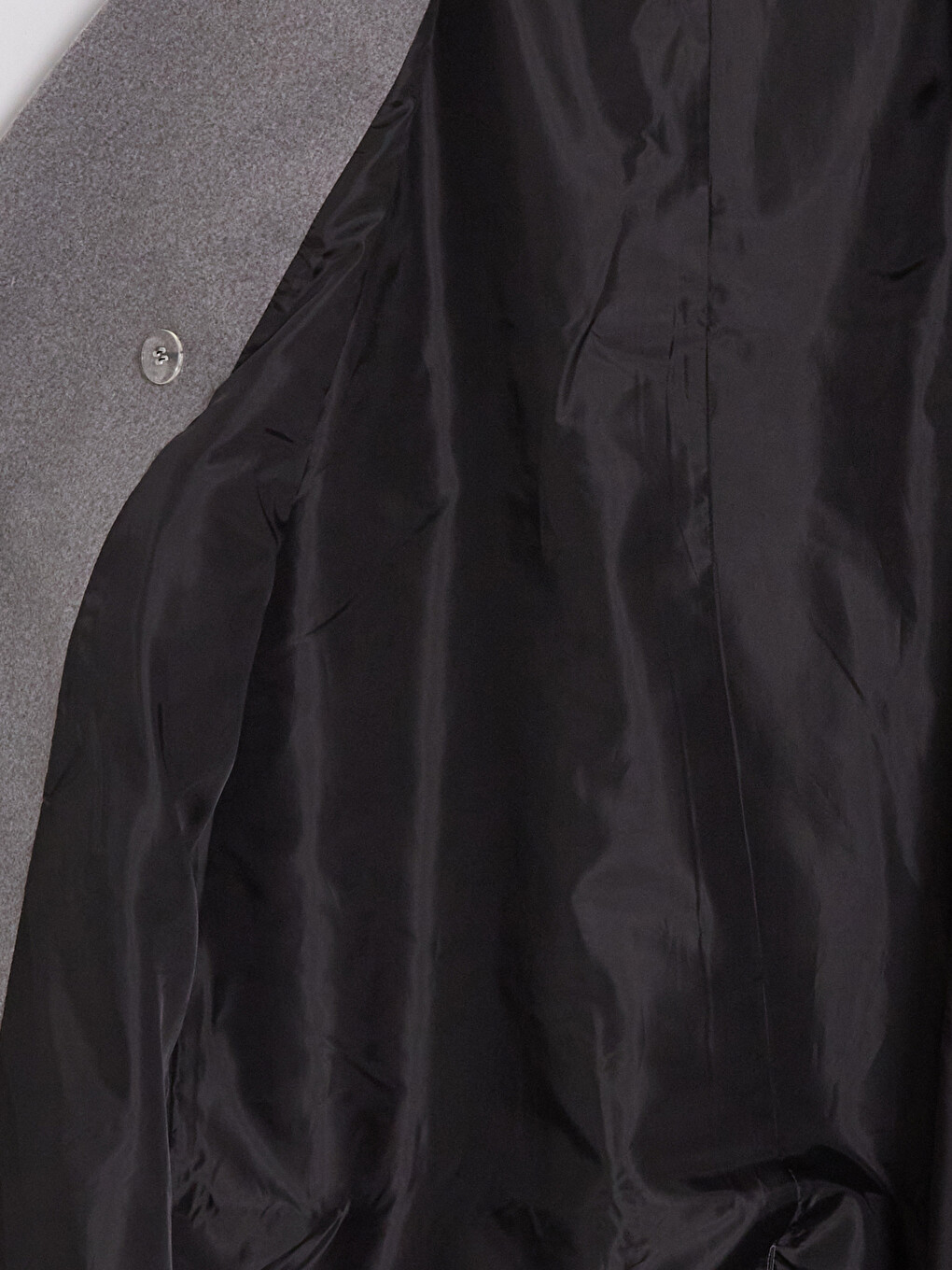 Gri Kruvaze Yaka Oversize Kadın Kaşe Kaban-8