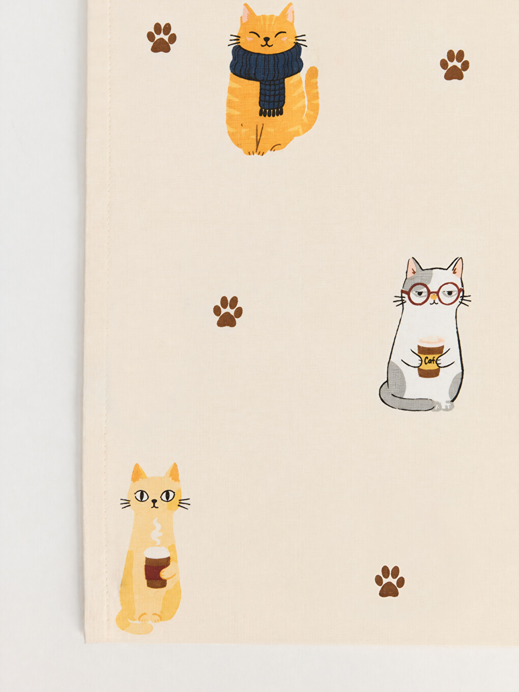 Karışık Kedi Baskılı Pamuklu Yastık Kılıfı 2'li 50x70 Cm-4