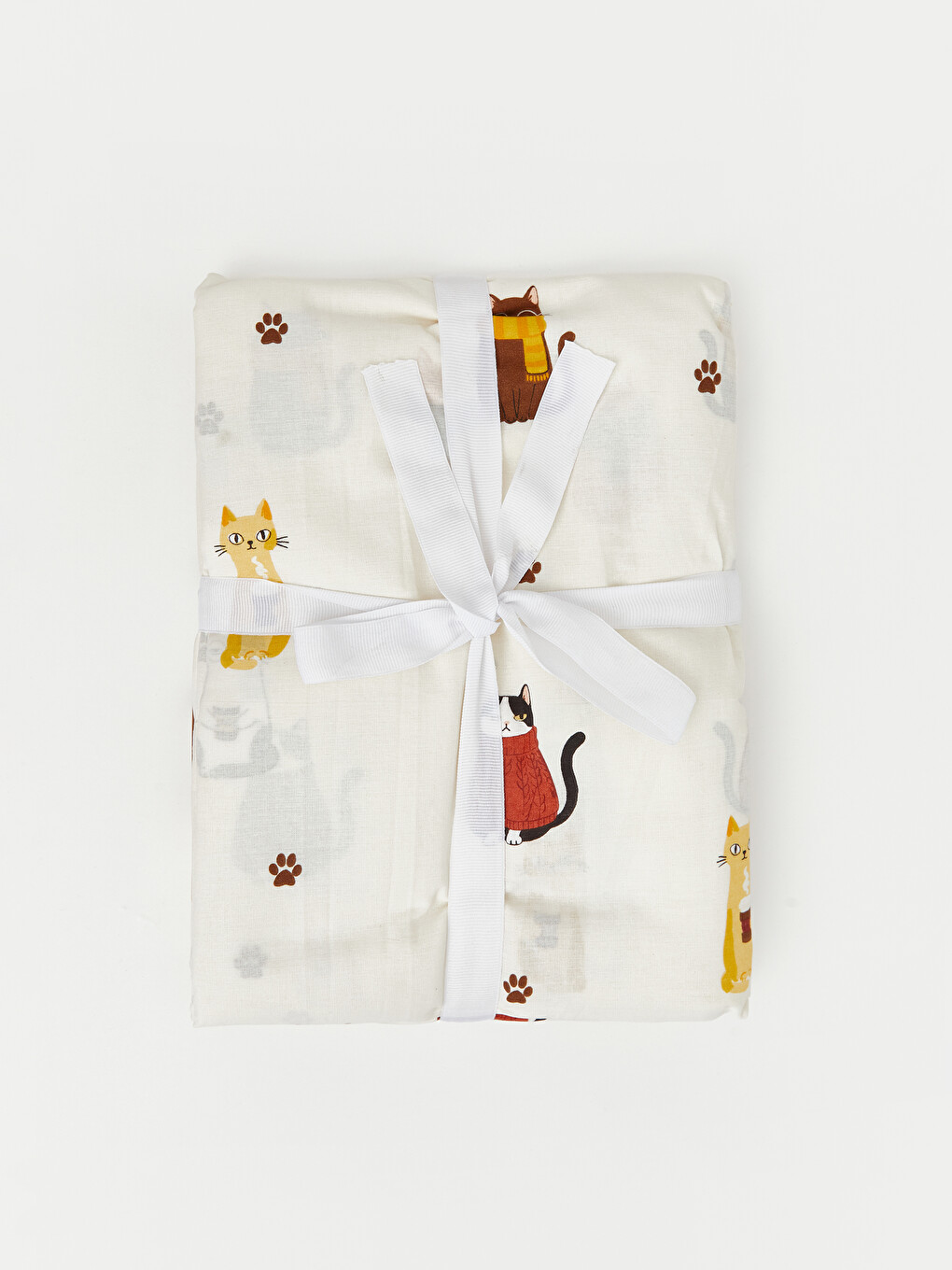 Cat Patterned Cotton Single Duvet Cover Set-2