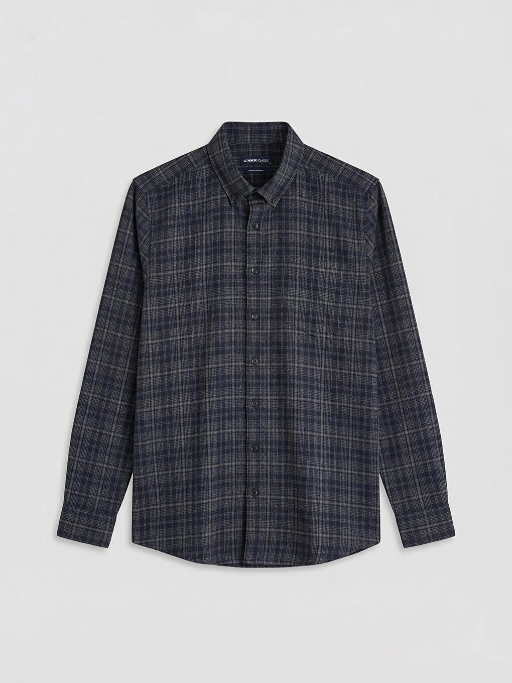 Siyah Regular Fit Yün Karışımlı Gabardin Erkek Ekose Gömlek-4