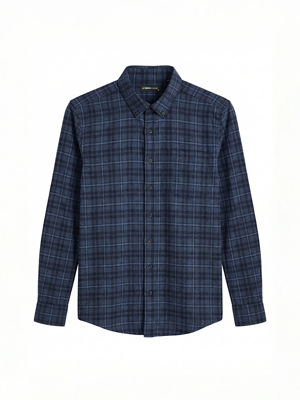 Mavi Regular Fit Yün Karışımlı Erkek Ekose Gömlek