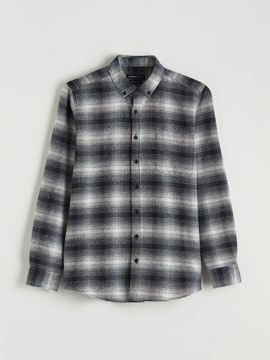 Siyah Regular Fit Yün Karışımlı Erkek Gömlek