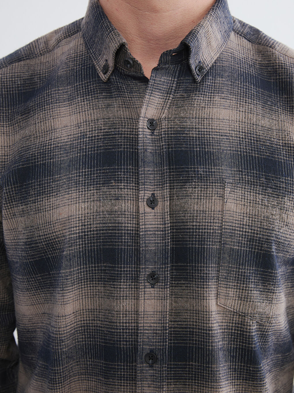 Bej Regular Fit Yün Karışımlı Erkek Gömlek-2