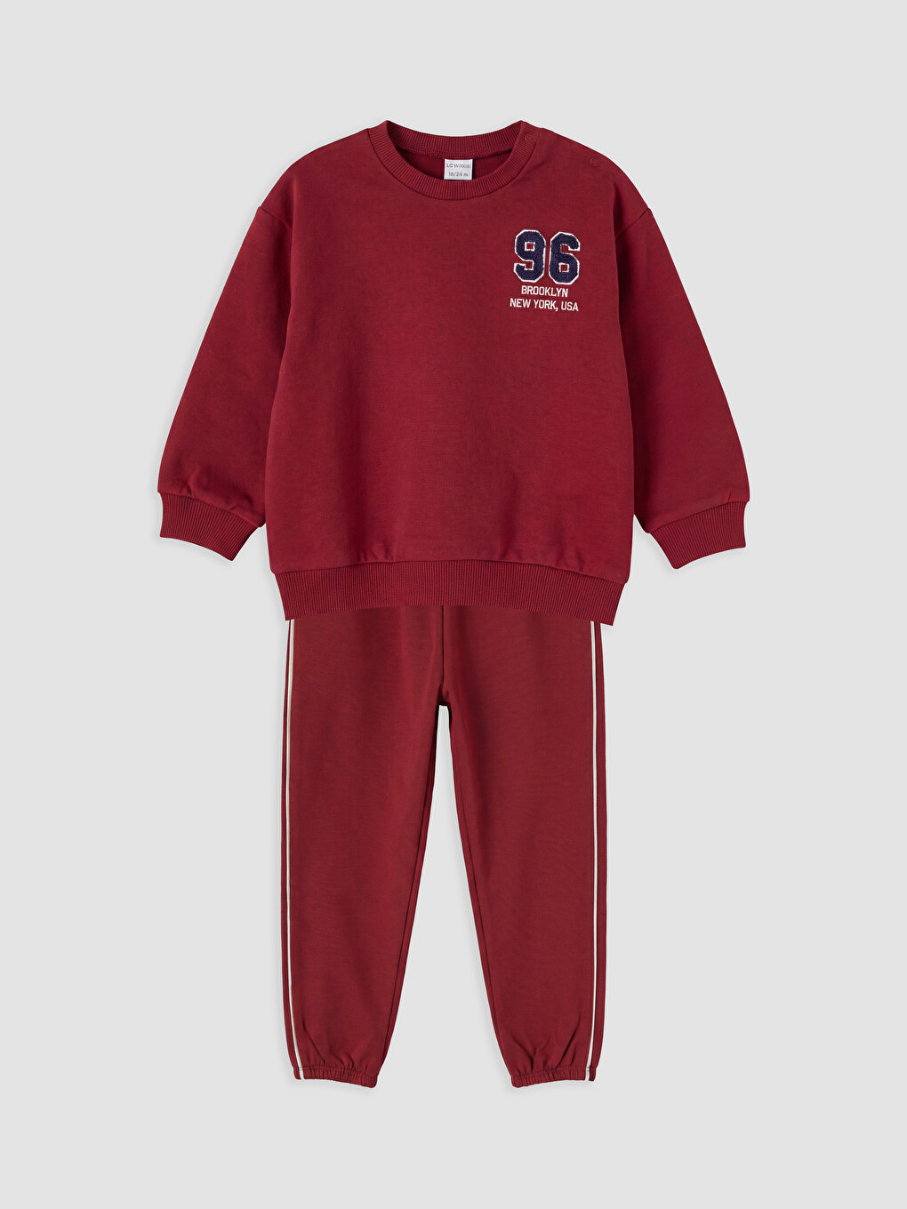 Bordo Nakışlı Erkek Bebek Takım-2