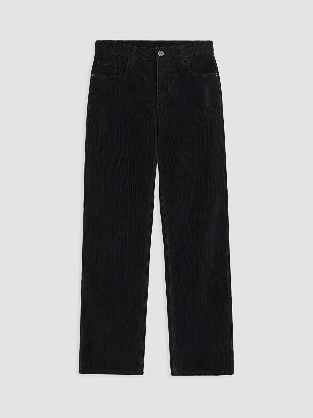Siyah Regular Fit Kadife Erkek Chino Pantolon-3