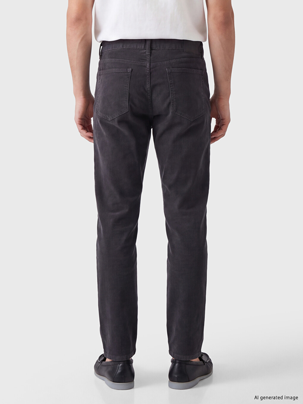 Antrasit Regular Fit Kadife Erkek Pantolon-2