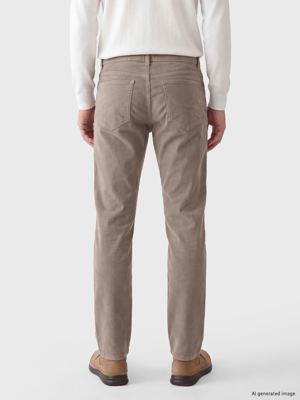 Bej Regular Fit Kadife Erkek Chino Pantolon-2