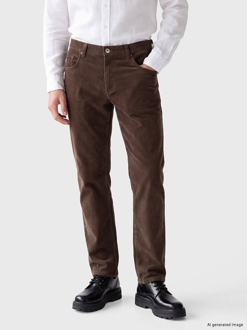 Regular Fit Velvet Men's Chino Trousers-1