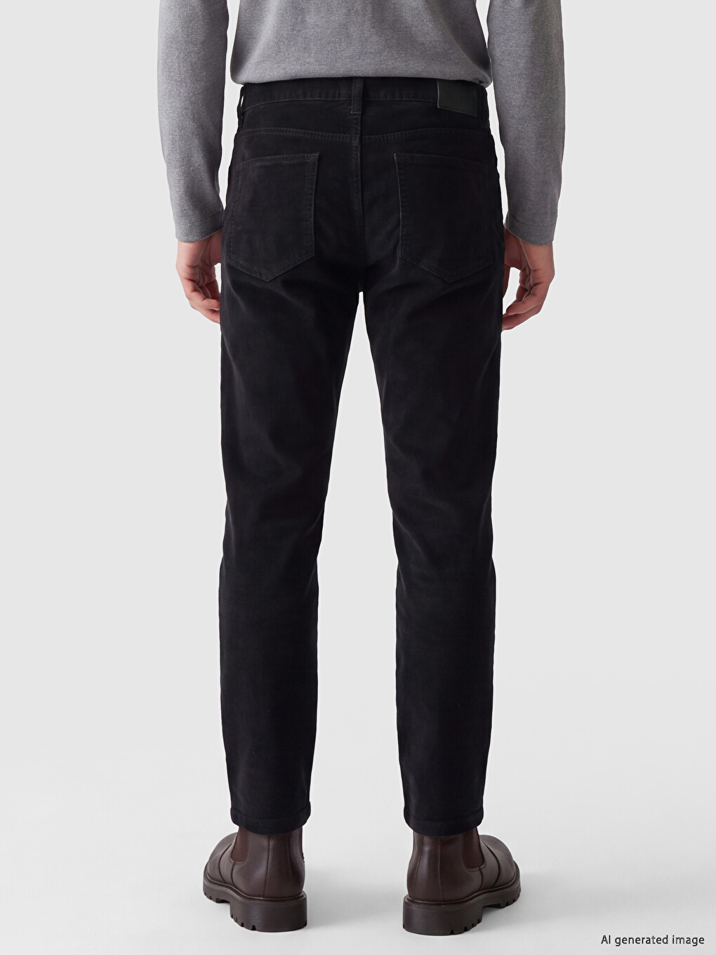 Lacivert Regular Fit Kadife Erkek Chino Pantolon-2